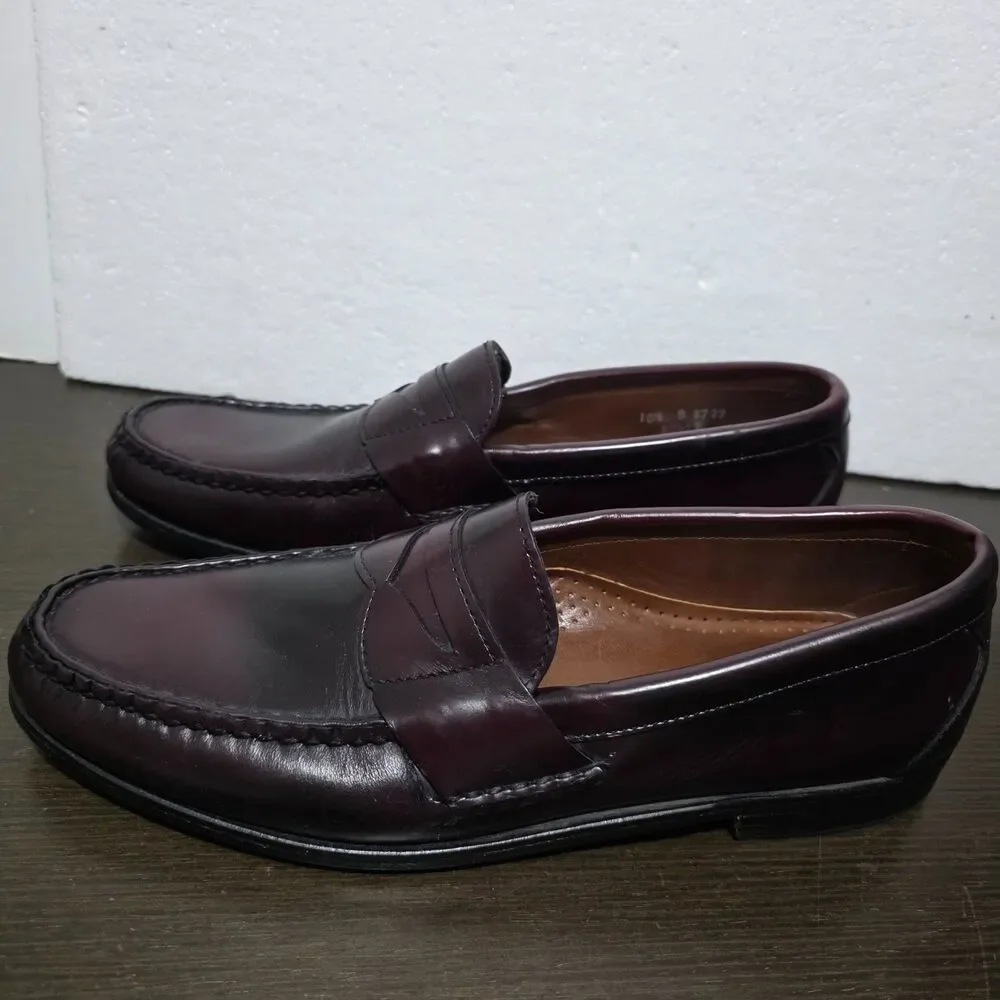 Allen Edmonds Walden Penny Burgundy Leather Dress Loafers Men 10,5B